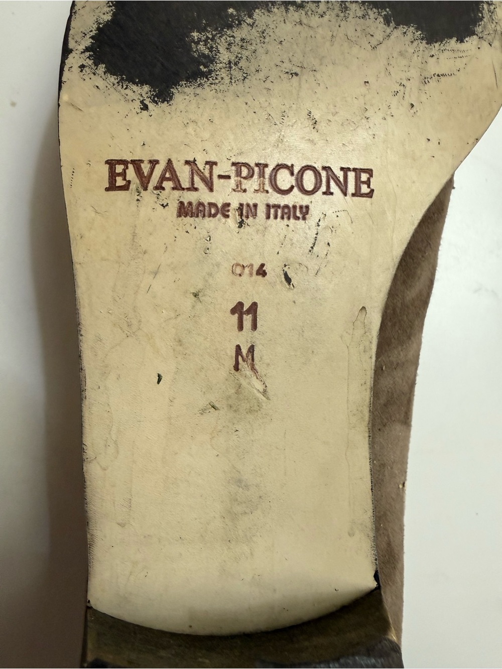 Evan Picone Taupe Suede Loafers with Gold Horsebit - Made in Italy - Picture 4 of 4